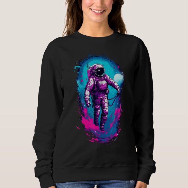 Sudadera Astronaut Vaporwave Aesthetic Retro Glitch Spacema (Anverso)