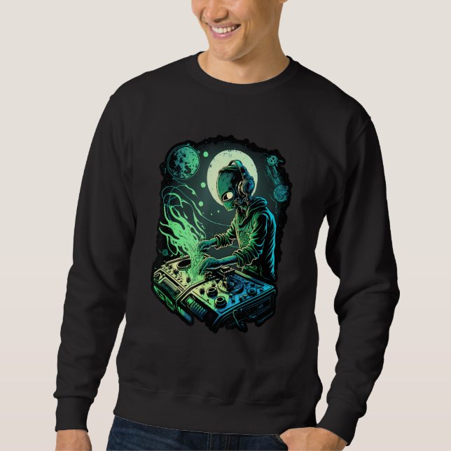 Sudadera Astronauta alienígena de EDM Rave DJ alienígena DJ (Anverso)