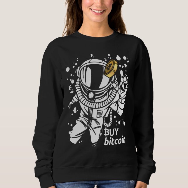 Sudadera Astronauta Atrapa Bitcoin Compra Bitcoin Mono Cibe (Anverso)