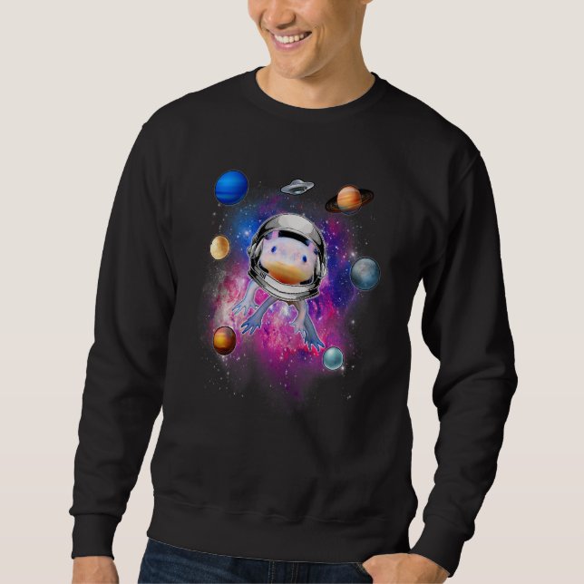 Sudadera Astronauta Axolotl En El Espacio Galaxy Mascota Cu (Anverso)