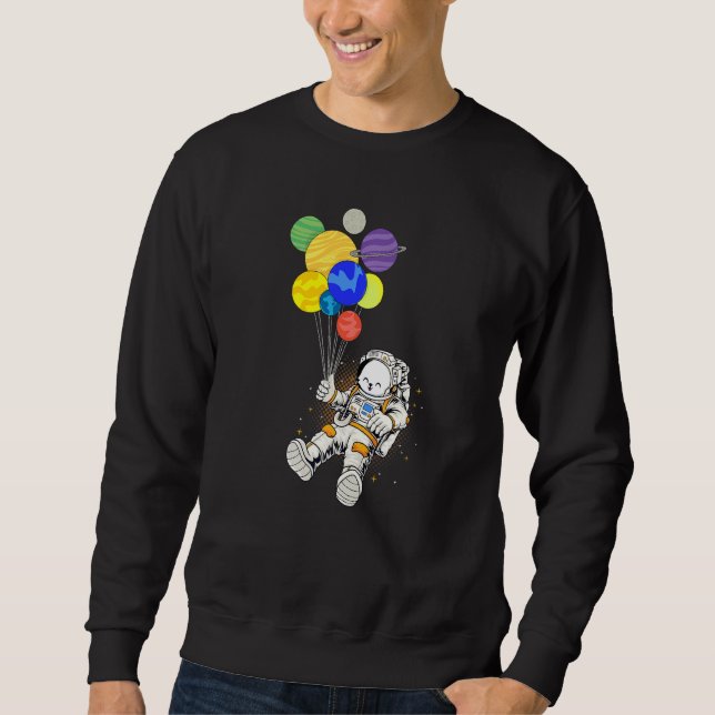 Sudadera Astronauta Bunny Planets Balloon Happy Easter Day  (Anverso)