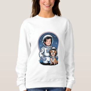 Sudadera Astronauta con un mascota (como un perro con casco