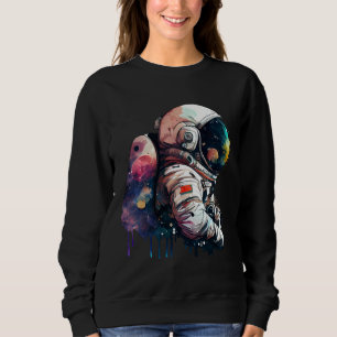 Sudadera Astronauta cosmonauta de acuarela goteando del esp