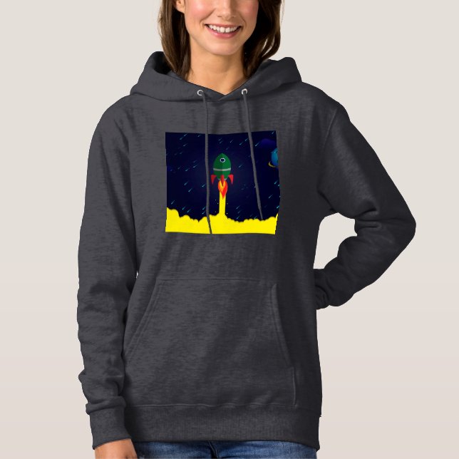 Sudadera Astronauta de astrología espacial de cohete (Anverso)