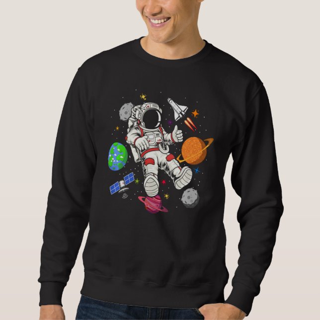 Sudadera Astronauta de astronauta de cohete espacial Moon S (Anverso)