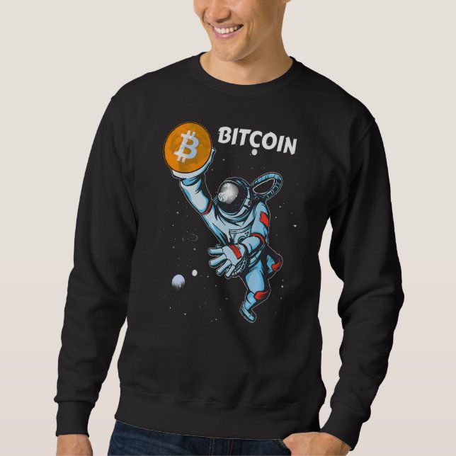 Sudadera Astronauta de Bitcoin Space Crypto Cryptocurr (Anverso)