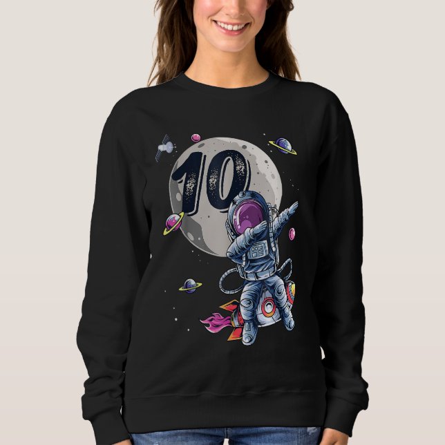 Sudadera Astronauta de cumpleaños 10 años (Anverso)