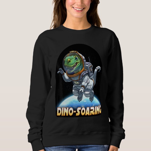 Sudadera Astronauta De Dinosaurios En El Espacio T-Rex Dino (Anverso)