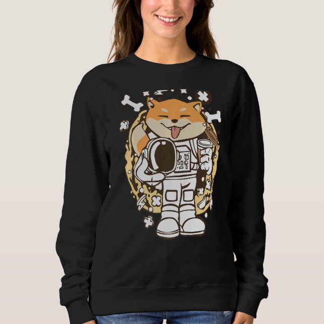 Sudadera Astronauta De Doge Shiba Inu En El Espacio Ultrate (Anverso)