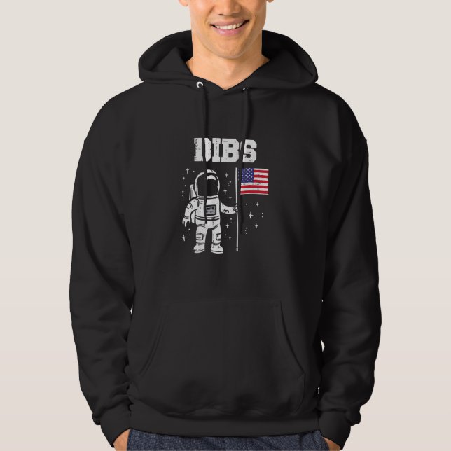 Sudadera Astronauta De La Luna De Los Ee.Uu. Bandera Estado (Anverso)