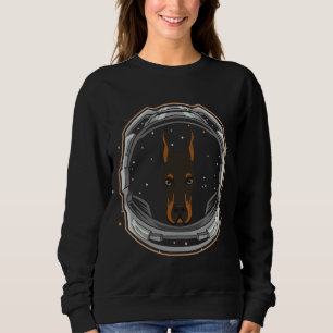 Sudadera Astronauta De Perro Doberman Cute En El Espacio