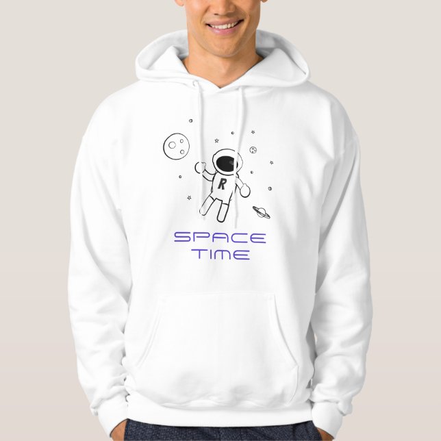Sudadera Astronauta en el espacio - Arte en negro, blanco y (Anverso)