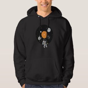 Sudadera Astronauta en el espacio café de vinilo cósmico no