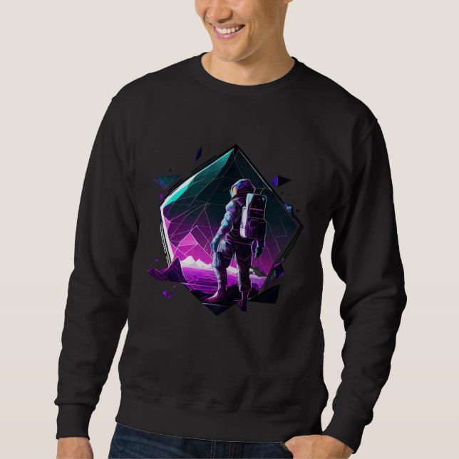 Sudadera Astronauta en el planeta de eclipse de onda estéti (Anverso)