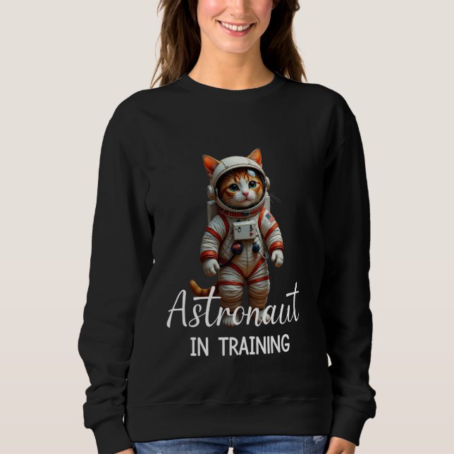Sudadera Astronauta en entrenamiento retro recorta espacio  (Anverso)