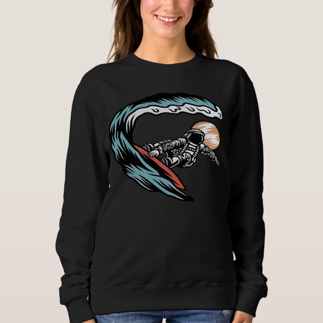 Sudadera Astronauta En Surf Board Surfing En Planetas Espac (Anverso)
