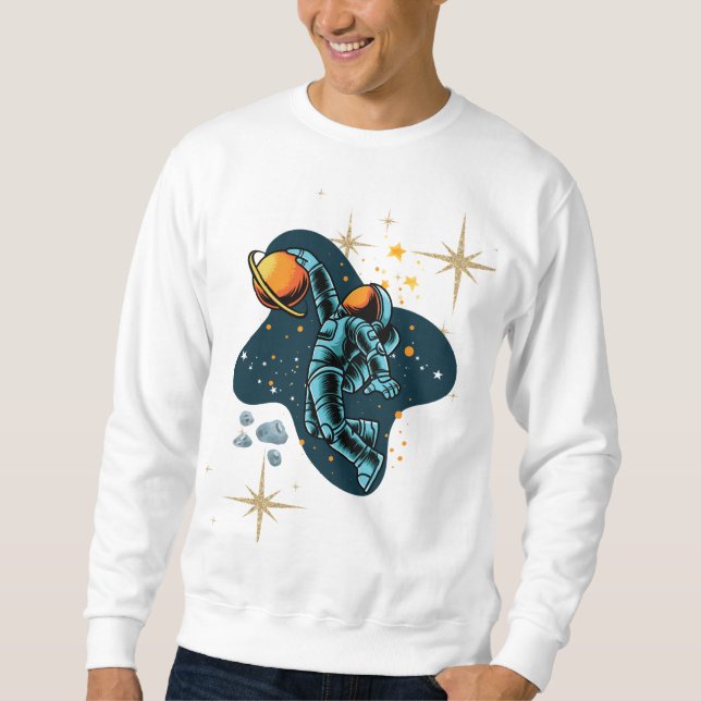Sudadera Astronauta estética premium con Stars Men's (Anverso)