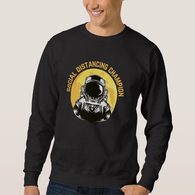 Sudadera Astronauta graciosa campeona de distanciamiento so (Anverso)