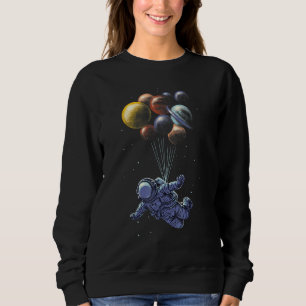 Sudadera Astronauta Holding Planet Balloons Solar System Sp