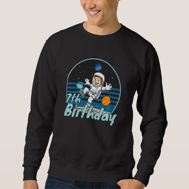 Sudadera Astronauta infantil 7 Aniversario espacio Niños Fi (Anverso)