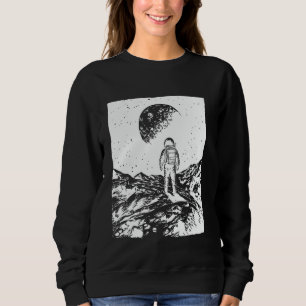 Sudadera Astronauta mirando el espacio lunar y la exposició