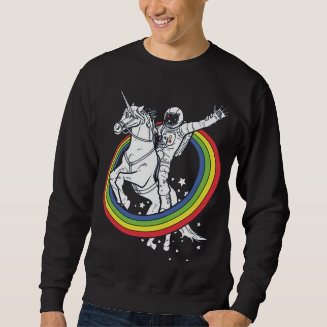 Sudadera Astronauta montando un unicornio (Anverso)