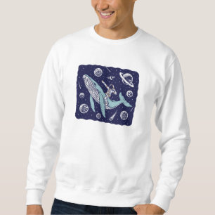 Sudadera Astronauta montando una ballena