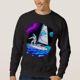 Sudadera Astronauta navegando en barco en el Océano espacia