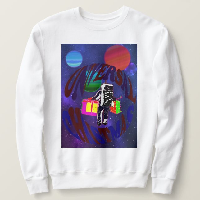 Sudadera Astronauta navideño en la superficie espacial (Anverso del diseño)