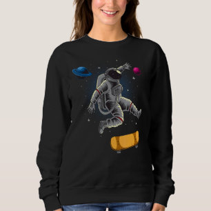 Sudadera Astronauta Patinando En El Espacio Entre Planetas