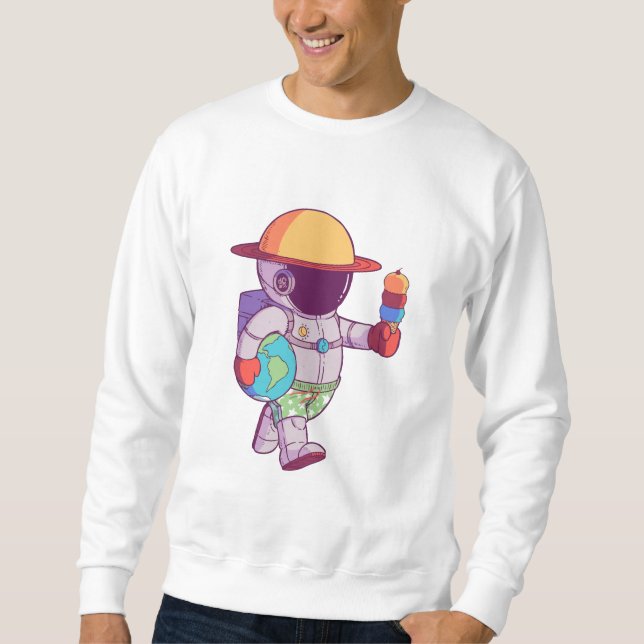 Sudadera Astronauta, Planetas Divertidos Espacio Exterior (Anverso)