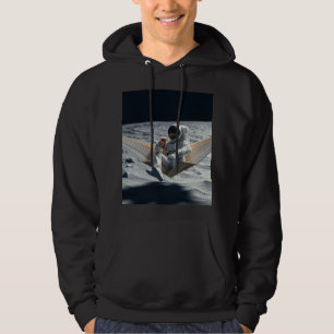 Sudadera Astronauta relajándose con cerveza en la Luna