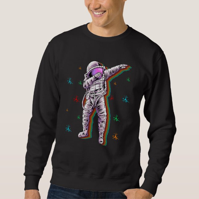 Sudadera Astronauta Retro Dabbing Hombre del Espacio Planet (Anverso)