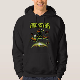 Sudadera Astronauta Rockstar tocando guitarra en hoodie esp