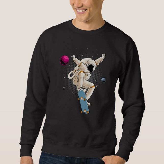 Sudadera Astronauta Skateboarding Space Planets Moon Astron (Anverso)