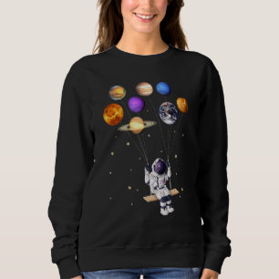 Sudadera Astronauta sostiene planeta globo aerostático Sy c