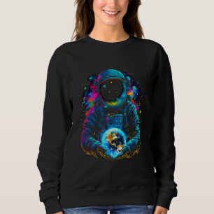 Sudadera Astronauta sostiene planetas ciencia astronauta te