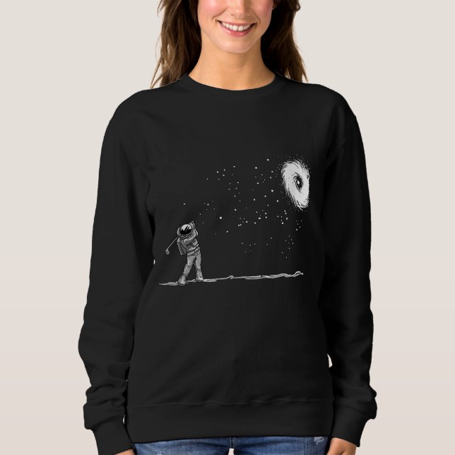 Sudadera Astronauta Space Golf Player Funny Galaxy Space Lo (Anverso)