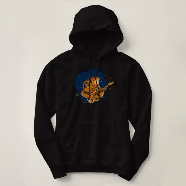Sudadera Astronauta tocando guitarra en el espacio (Diseño del anverso)