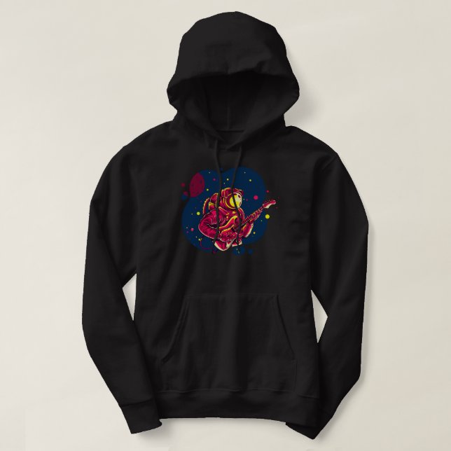 Sudadera Astronauta tocando guitarra en Space_070 (Diseño del anverso)