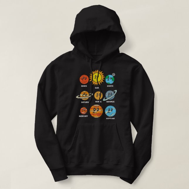Sudadera Astronomía Amante Niños Sol Y Planetas Espacio De  (Diseño del anverso)