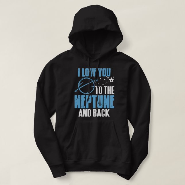 Sudadera Astronomía Amante Te Amo A La Diversión Negra De N (Diseño del anverso)