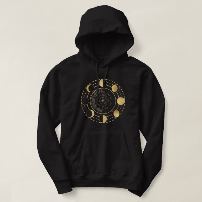 Sudadera Astronomía Lover Moon fases geometría ciclo de lun (Diseño del anverso)