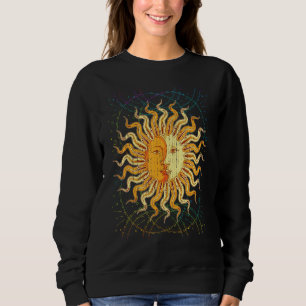 Sudadera Astronomía Sol Luna Cuerpos Celestes Boho Astro