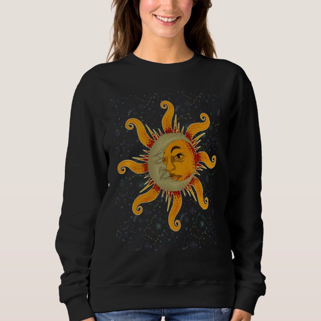 Sudadera Astronomy Universe Sun Crescent Moon Boho Astrolog (Anverso)