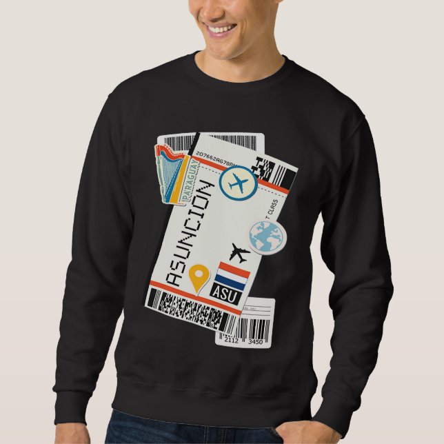 Sudadera Asunción Paraguay City Skyline Silhouette Outline  (Anverso)