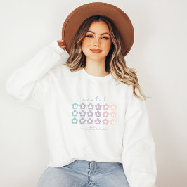 Sudadera Asuntos de salud mental | Flores retro Gris francé