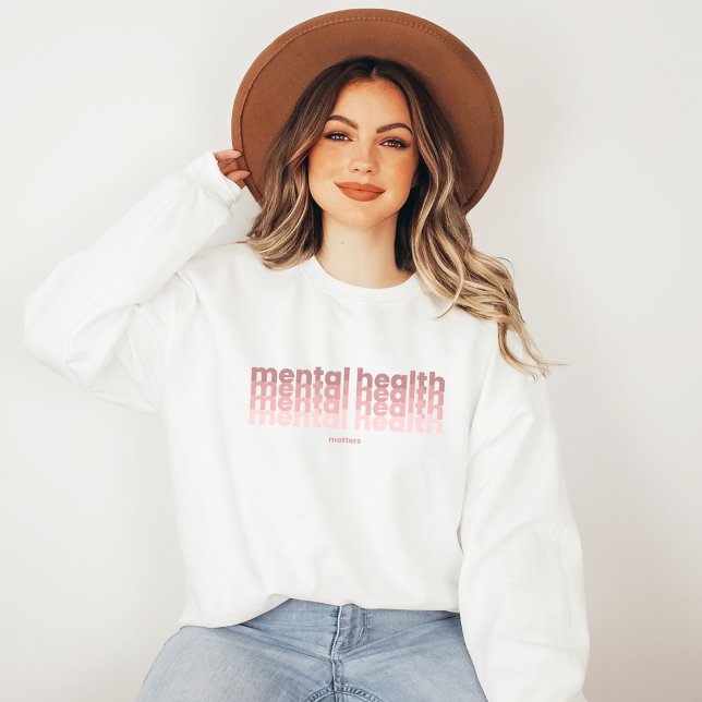 Sudadera Asuntos de salud mental | Poppins Rosa Claro (Mental Health Matters Sweatshirt | Poppins Rosa Claro | Aesthetic Sweater)