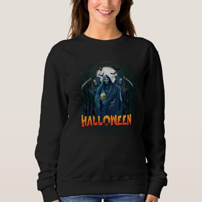 Sudadera Asustada Noche de Skeleton Halloween, mi estado de (Anverso)