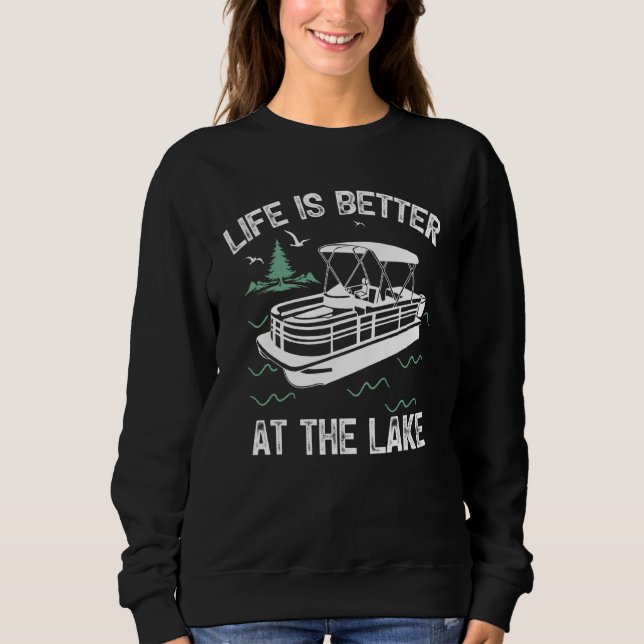 Sudadera At The Lake Boating Pontoon Boat (Anverso)